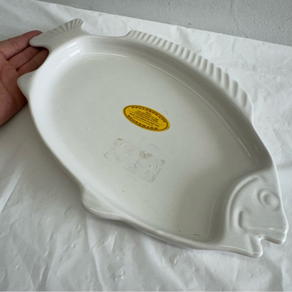Pfaltzgraff Hearth Seafood BakeNServe Fish Platter Stoneware Dish #246 Vintage